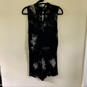 Ginger G Black and Grey Tie Dye Romper